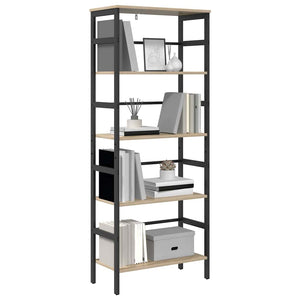 vidaXL Sonoma Oak Bookcase 60 x 29.5 x 149 cm Engineered Wood