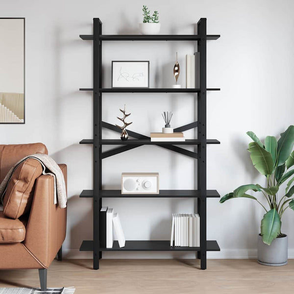 vidaXL Bookcase Black Oak Look 100 x 33.5 x 178 cm