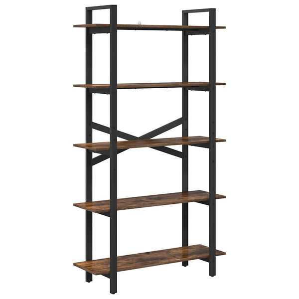 vidaXL Bookcase Smoked Oak 100x33.5x178 cm Engineered Wood