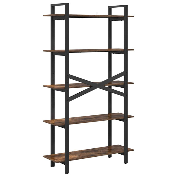vidaXL Bookcase Smoked Oak 100x33.5x178 cm Engineered Wood