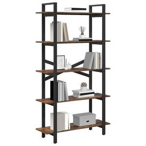 vidaXL Bookcase Smoked Oak 100x33.5x178 cm Engineered Wood