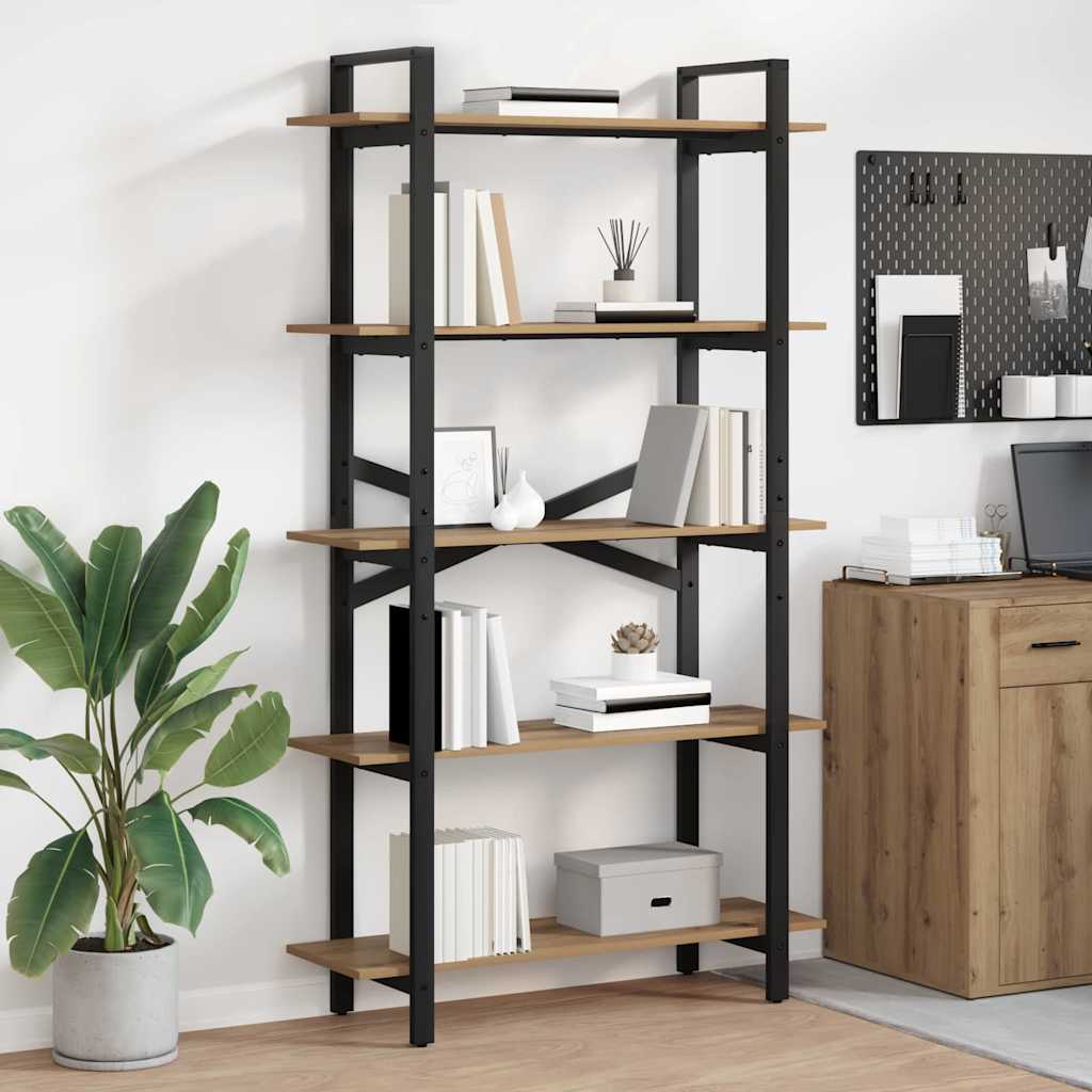 vidaXL Bookcase Artisan Oak 100 x 33.5 x 178 cm Engineered Wood