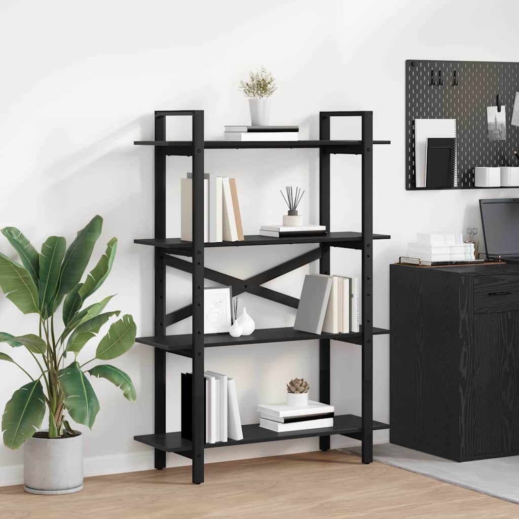vidaXL Bookcase Black Oak Look 100 x 33.5 x 140 cm