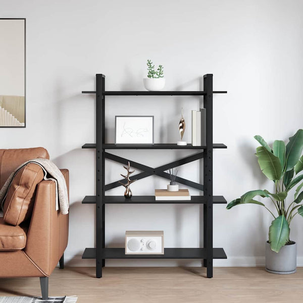 vidaXL Bookcase Black Oak Look 100 x 33.5 x 140 cm