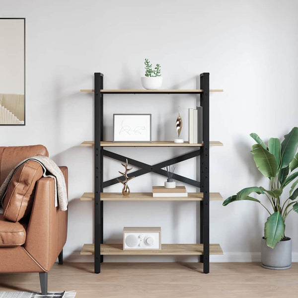 vidaXL Bookcase Sonoma Oak 100 x 33.5 x 140 cm Engineered Wood