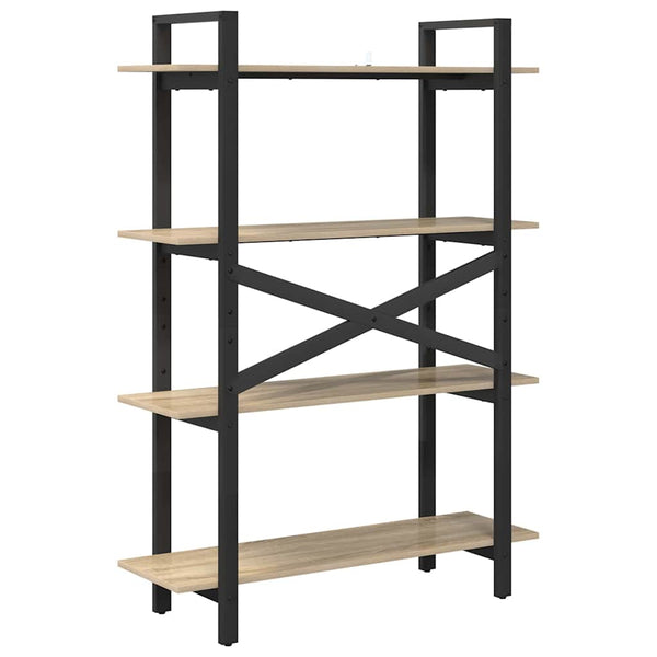 vidaXL Bookcase Sonoma Oak 100 x 33.5 x 140 cm Engineered Wood