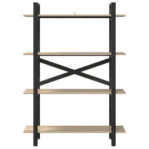 vidaXL Bookcase Sonoma Oak 100 x 33.5 x 140 cm Engineered Wood