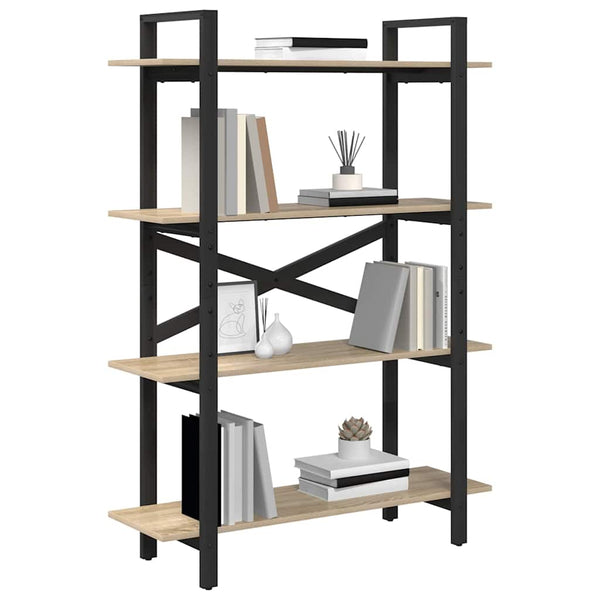 vidaXL Bookcase Sonoma Oak 100 x 33.5 x 140 cm Engineered Wood