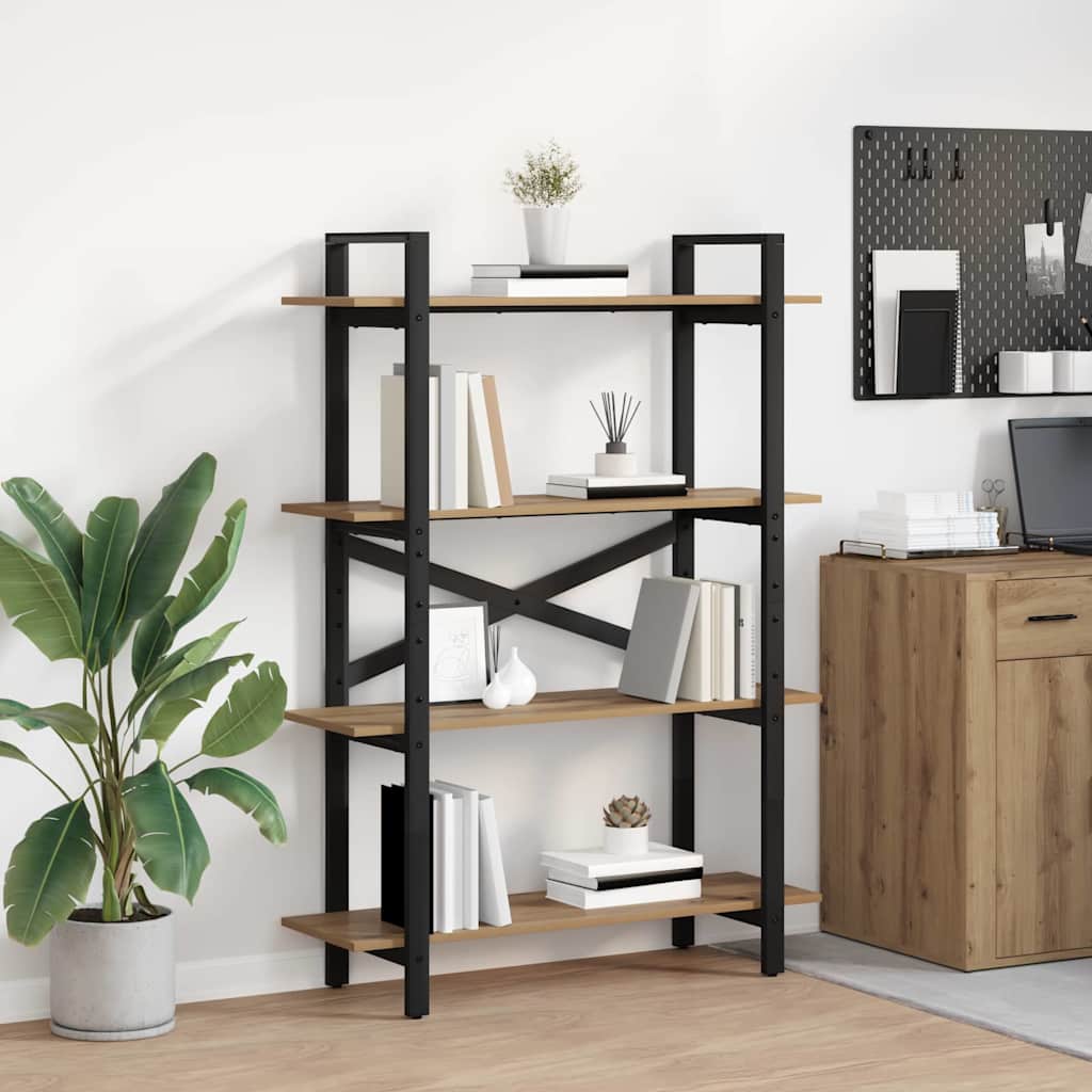 vidaXL Bookcase Artisan Oak 100 x 33.5 x 140 cm Engineered Wood