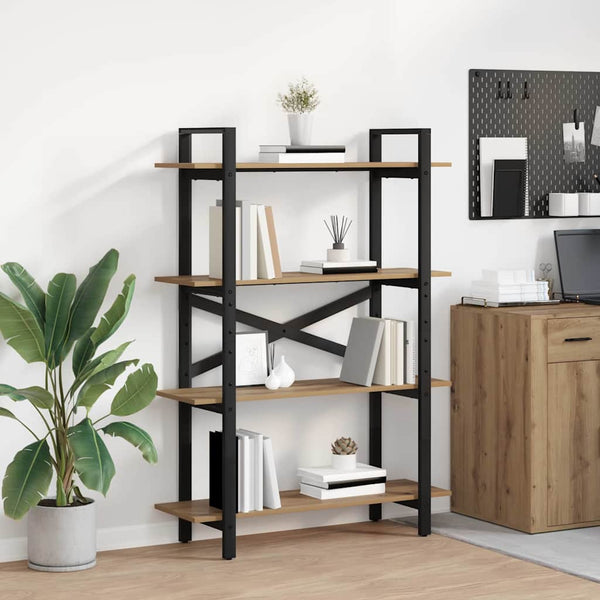 vidaXL Bookcase Artisan Oak 100 x 33.5 x 140 cm Engineered Wood