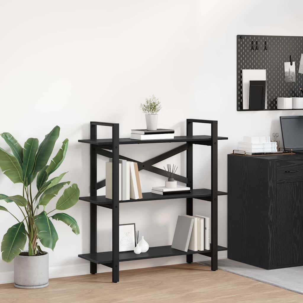 vidaXL Bookshelf Black Oak Look 100 x 33.5 x 102 cm