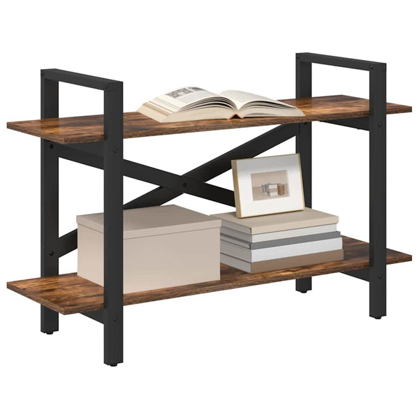 vidaXL Bookcase Smoked Oak 100 x 33.5 x 64 cm Engineered Wood