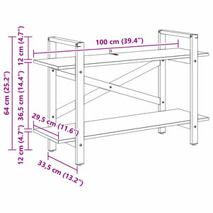 vidaXL Reclaimed Wood Bookshelf 100 x 33.5 x 64 cm Engineered Wood