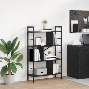 vidaXL Bookcase Black Oak Look 75 x 30 x 123.5 cm