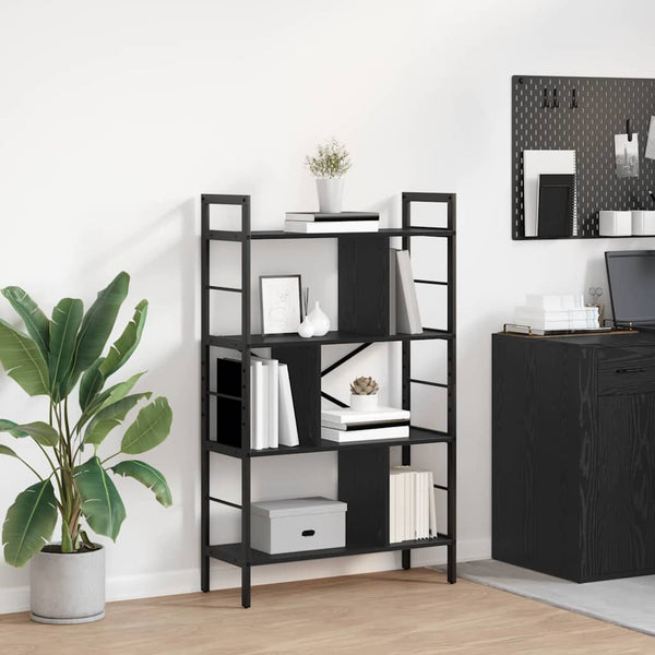 vidaXL Bookcase Black Oak Look 75 x 30 x 123.5 cm