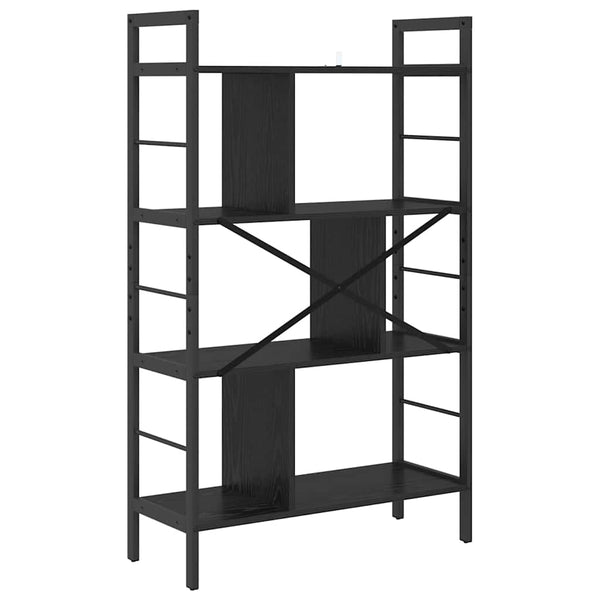 vidaXL Bookcase Black Oak Look 75 x 30 x 123.5 cm