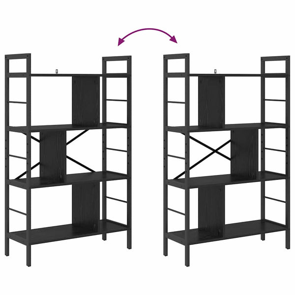 vidaXL Bookcase Black Oak Look 75 x 30 x 123.5 cm