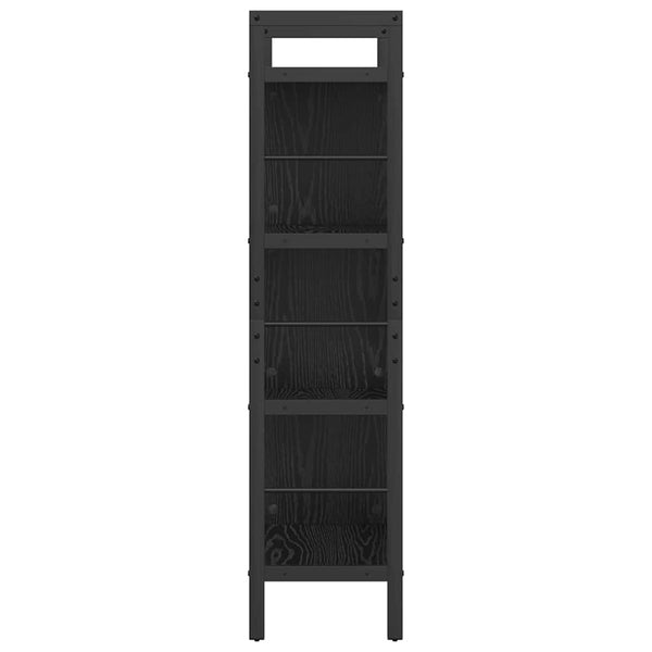 vidaXL Bookcase Black Oak Look 75 x 30 x 123.5 cm