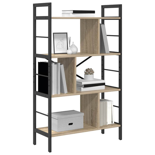 vidaXL Bookshelf Sonoma Oak 75 x 30 x 123.5 cm Engineered Wood
