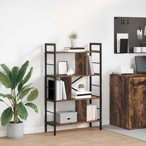vidaXL Bookshelf Smoked Oak 75 x 30 x 123.5 cm Engineered Wood