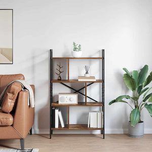 vidaXL Bookshelf Smoked Oak 75 x 30 x 123.5 cm Engineered Wood