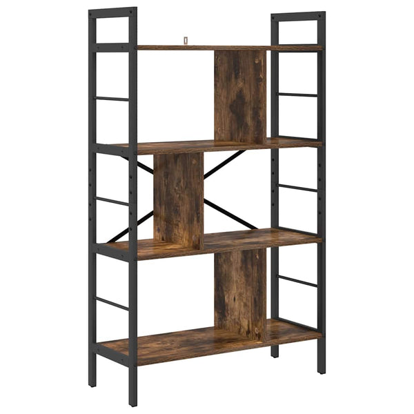 vidaXL Bookshelf Smoked Oak 75 x 30 x 123.5 cm Engineered Wood