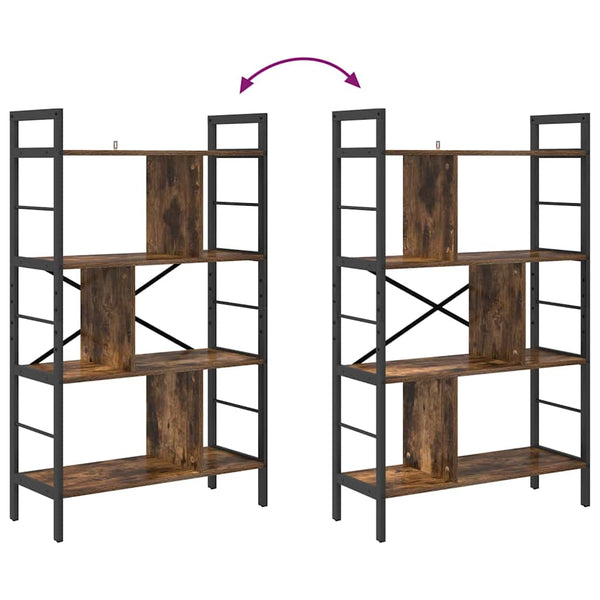 vidaXL Bookshelf Smoked Oak 75 x 30 x 123.5 cm Engineered Wood