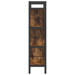 vidaXL Bookshelf Smoked Oak 75 x 30 x 123.5 cm Engineered Wood