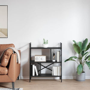vidaXL Bookcase Black Oak Look 75 x 30 x 91 cm Engineered Wood