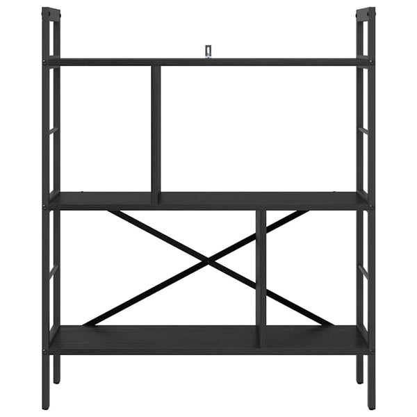 vidaXL Bookcase Black Oak Look 75 x 30 x 91 cm Engineered Wood