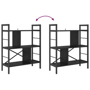 vidaXL Bookcase Black Oak Look 75 x 30 x 91 cm Engineered Wood