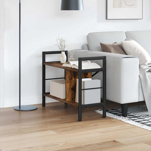 vidaXL Bookshelf Smoked Oak 75 x 30 x 58.5 cm Engineered Wood