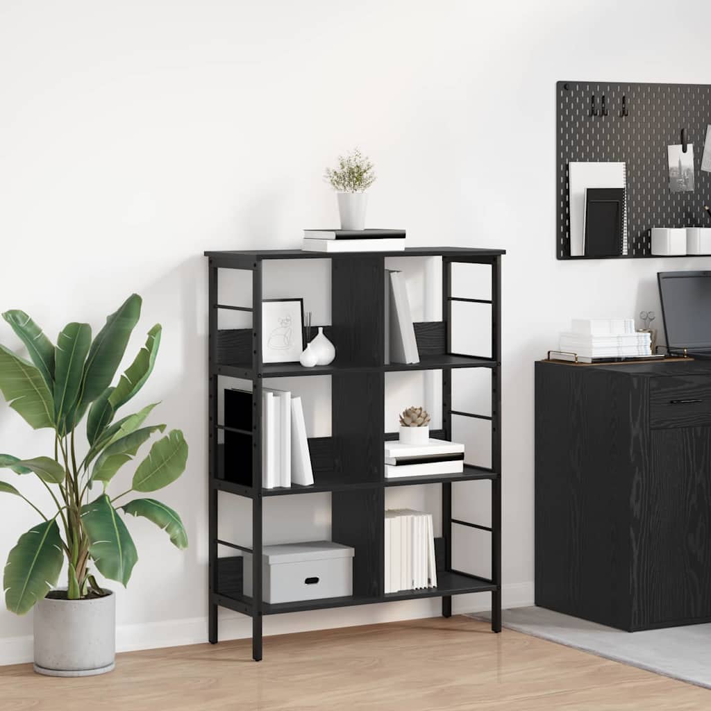 vidaXL Bookcase Black Oak Look 82 x 32 x 112 cm Engineered Wood