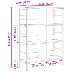 vidaXL Bookshelf Sonoma Oak 82 x 32 x 112 cm Engineered Wood