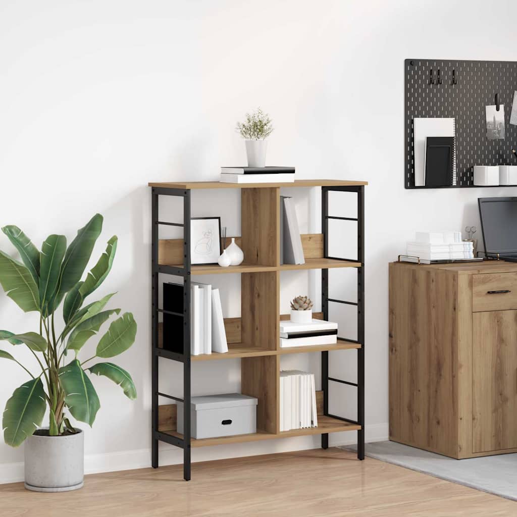 vidaXL Bookcase Artisan Oak 82 x 32 x 112 cm Engineered Wood