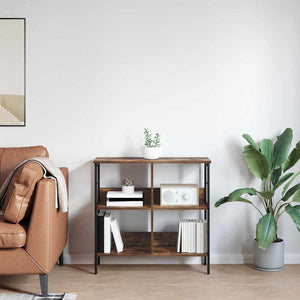 vidaXL Bookshelf Smoked Oak 82 x 32 x 79 cm Engineered Wood