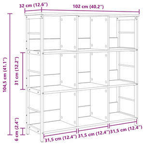 vidaXL Bookshelf Artisan Oak 102 x 32 x 104.5 cm Engineered Wood