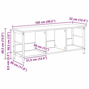 vidaXL Bookshelf Black Oak Look 102 x 32 x 40.5 cm