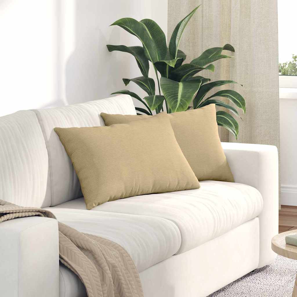 Sofakissen 2er Set Grau-Grün Cord 60x40cm