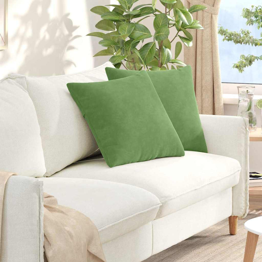 vidaXL Sofa Cushions 2 pcs Light Green 50 x 50 cm Corduroy
