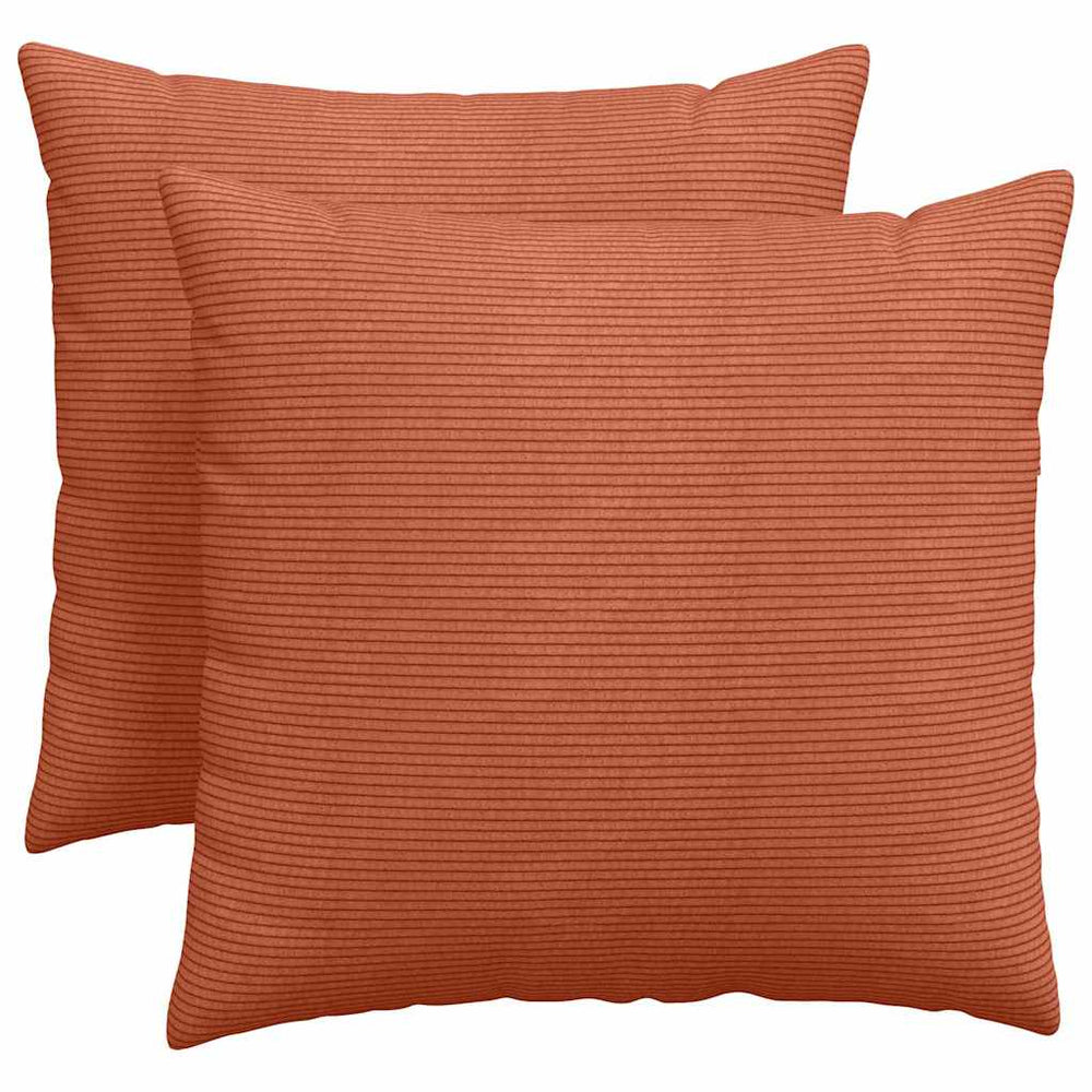 vidaXL Sofa Cushions 2 pcs Red-Orange 50 x 50 cm Corduroy