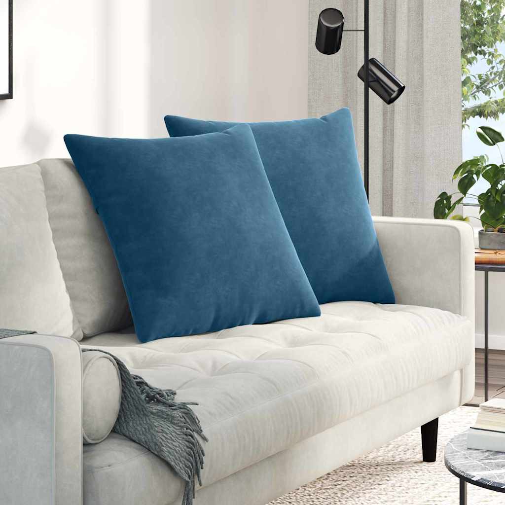 vidaXL Sofa Cushions 2 pcs Blue 60 x 60 cm Corduroy