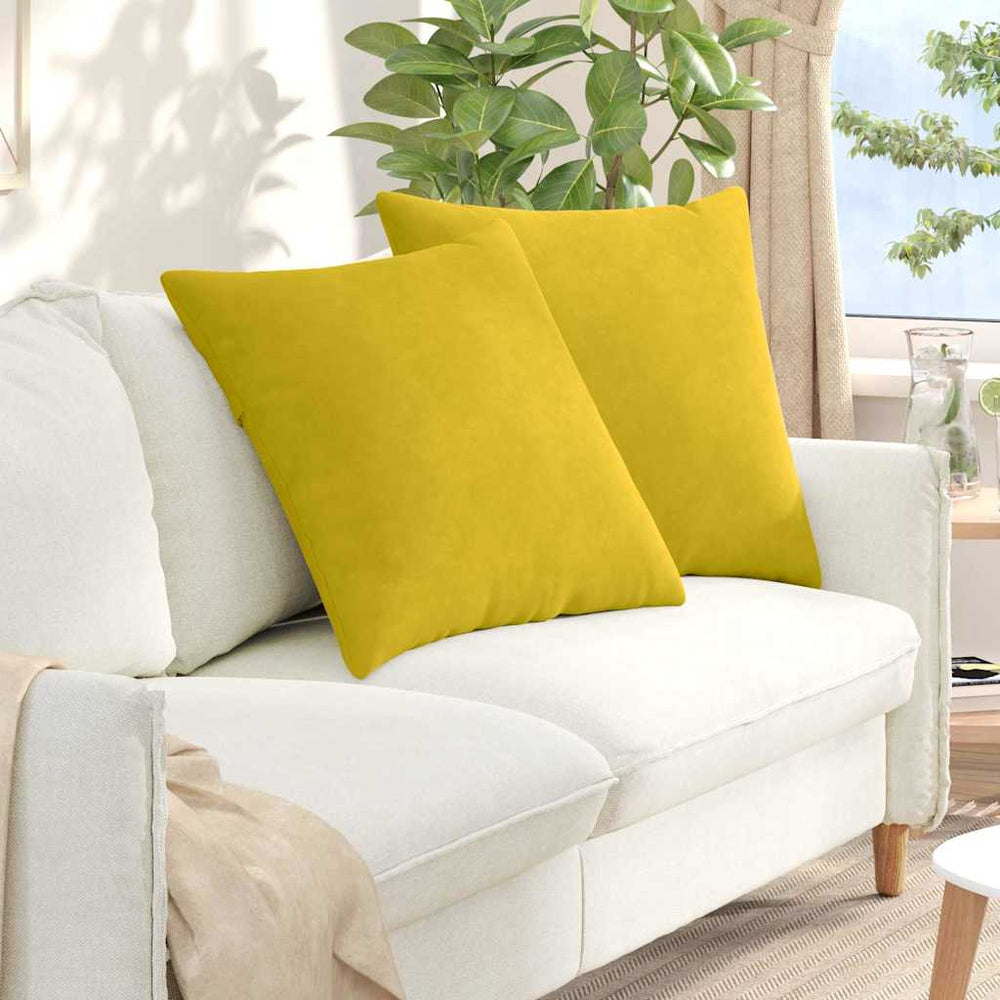 vidaXL Sofa Cushions 2 pcs Yellow 60 x 60 cm Corduroy