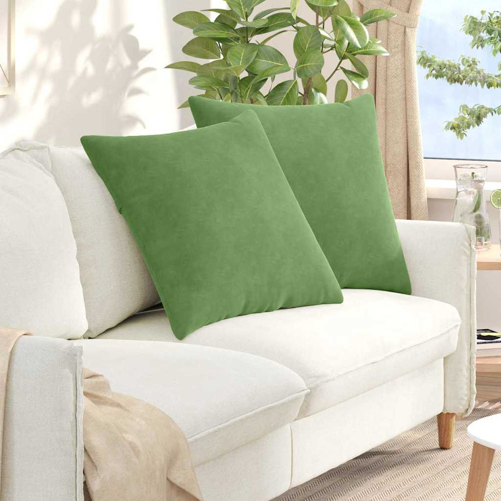 Hellgrüne Cord Sofakissen 80x80cm, 2er-Set