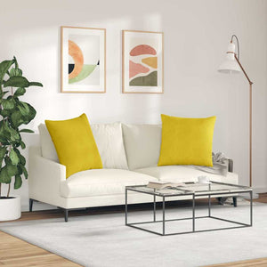 Gelbe Cord Sofakissen 80x80cm, 2er-Set