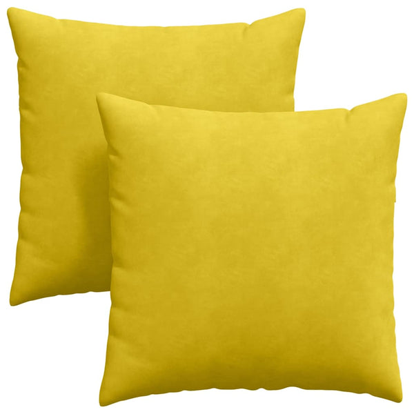 Gelbe Cord Sofakissen 80x80cm, 2er-Set