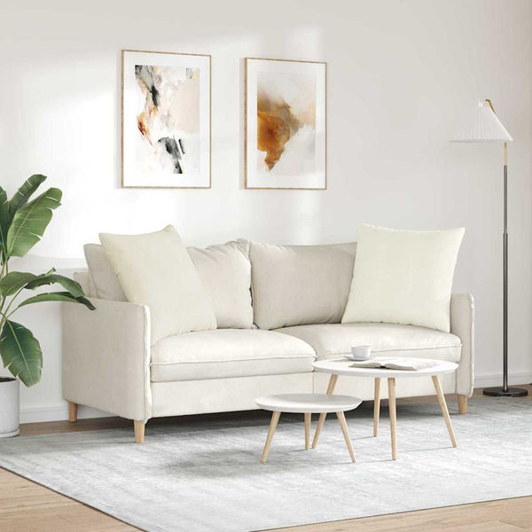 Sofakissen 2er Set Creme Cord 80x80 cm