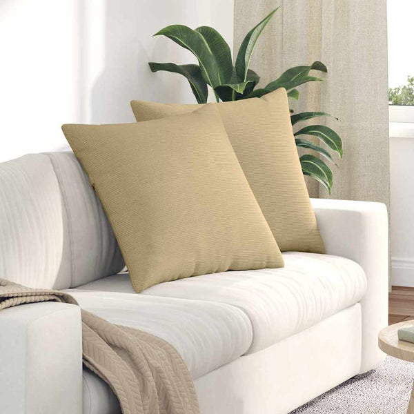 Sofakissen 2er Set Grau-Grün Cord 80x80cm