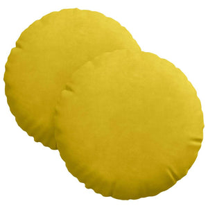Gelbe Samt Sitzkissen Ø30cm, 2er-Set