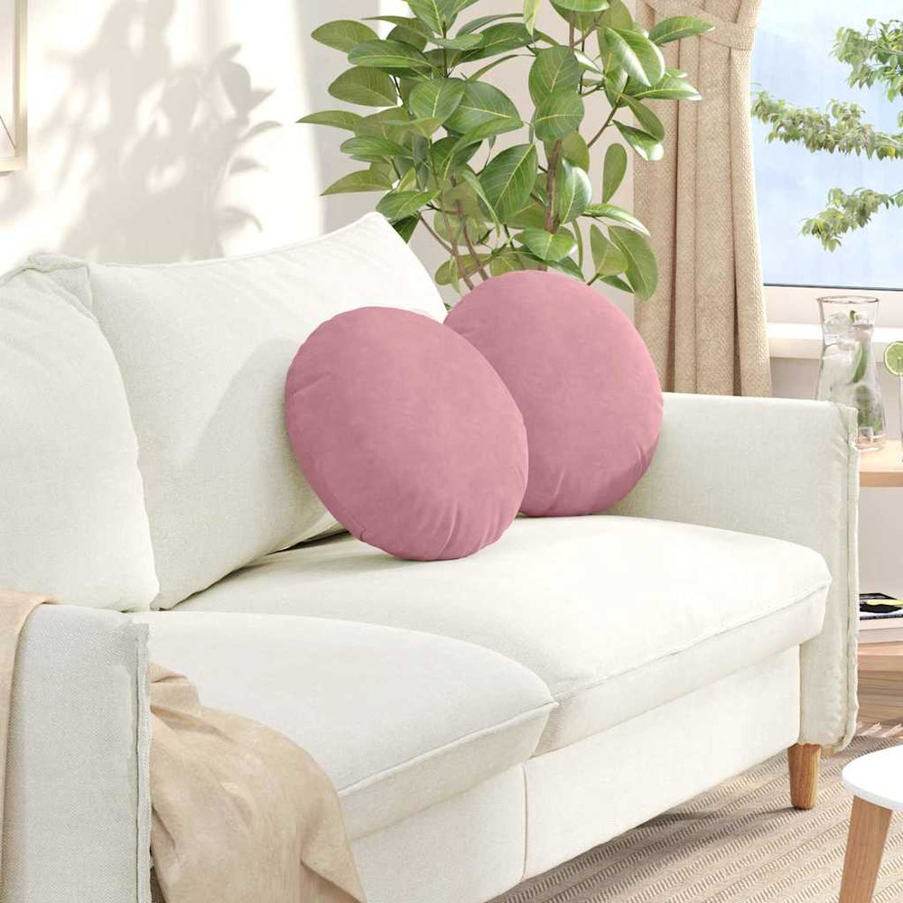 Rosa Samt Sitzkissen 2er Set Ø40cm